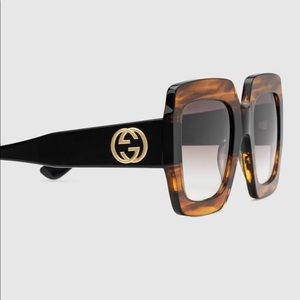 Gucci Square Frame Tortoiseshell Sunglasses